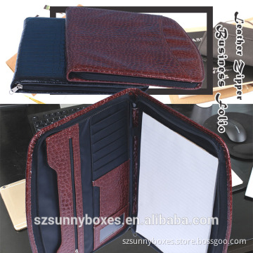 A4 Luxury Leather Zipper Business Padfolio